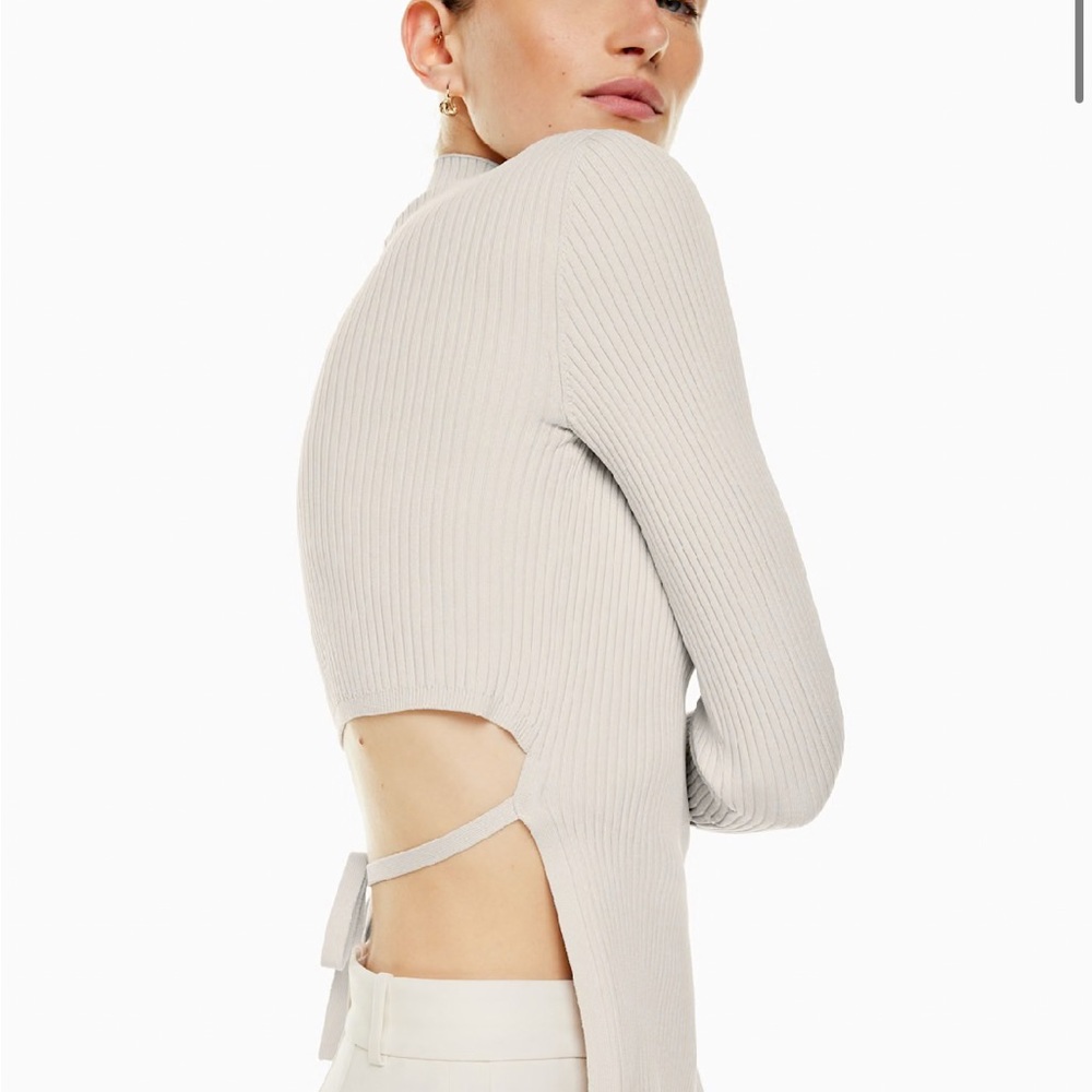 Pink Ribbed Aritzia Sweater - Picture 4 of 5